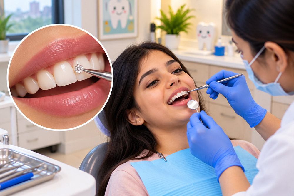 Tooth Jewelry Placement at Happy Smile Dental Clinic, New Muwailah, Sharjah